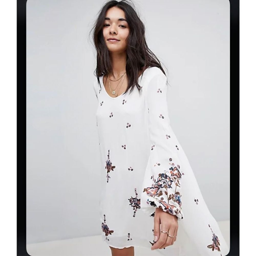Free People Oxford Embroidered Shift Dress Size M - Picture 12 of 15